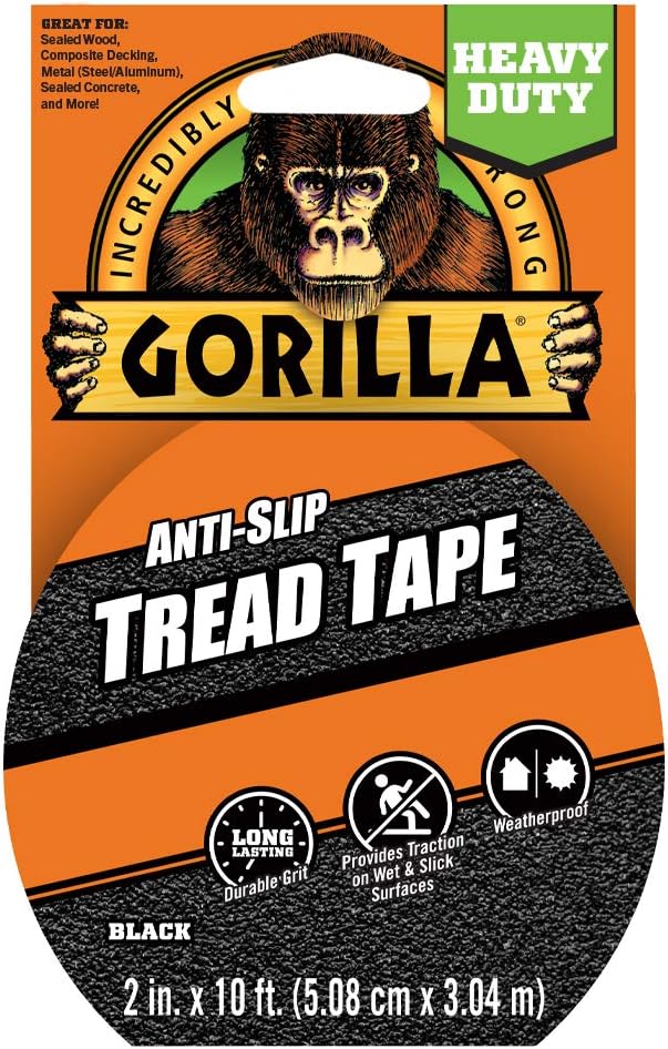 Gorilla Anti-Slip Tread Tape, 2" x 10' Roll, Black, (Pack of 1) - Image 2